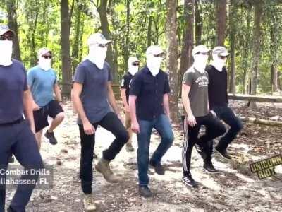 Patriot Front struggling with the difference between left and right in their “leaked training video”