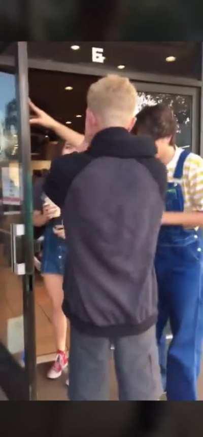 Flirting with someone’s Gf in their face is not a good idea