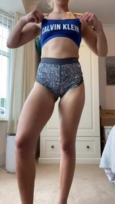 Stretch, ab check, nipple flash...