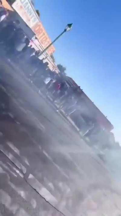 Recording a car at a takeover 