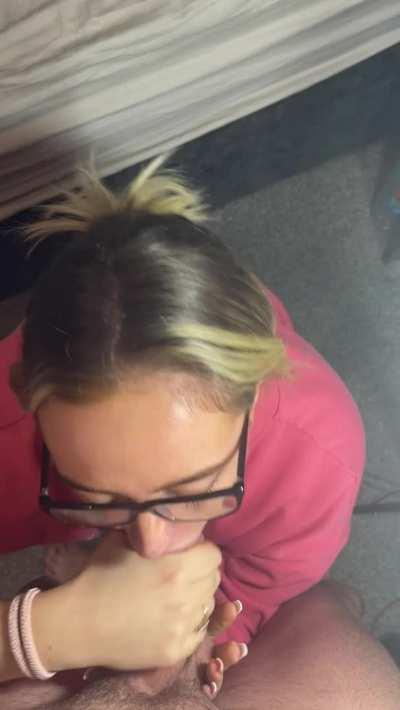 Blonde baby Cum Slut taking Load