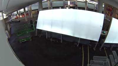 Knocking down a $15,000 custom display the morning it's supposed to be unveiled