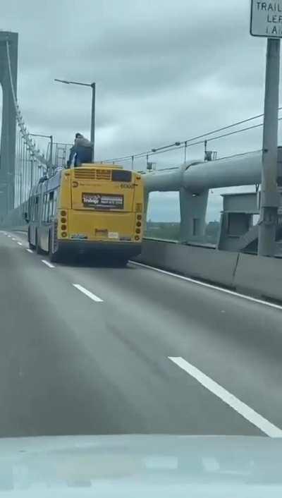 Because Subway Surfing just wasn't dangerous enough, Bus Surfing is the new thing now.