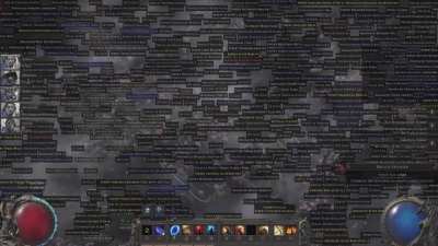 14 Breach Map Ground Loot Aftermath on PS5, Somewhere around 4x as much loot as this is on the ground but limitation on how many names the game renders; can't pick up most of it since it's not actually close enough to my character