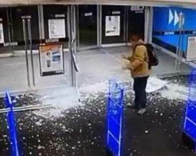 Walking in like the main character