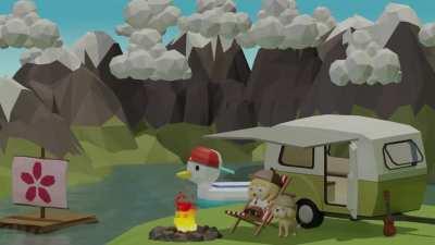 Smol Ame goes camping