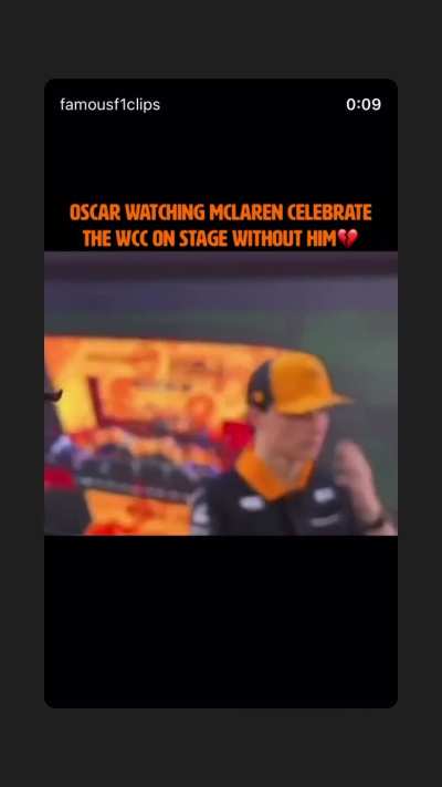 Oscar watching the team celebrate without him