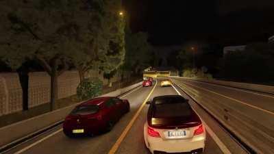 At this point this is an everything subreddit so here is me in a BMW tearing up the streets in VR, also sorry for no sound Nvidia can go to hell, i should use OBS