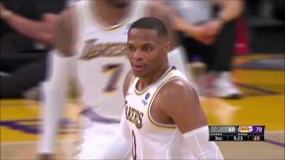 [Highlight] Russell Westbrook is on fire from 3 as he hits his third straight for 100% on the night