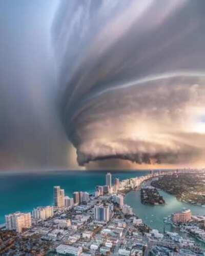 Cumulonimbus clouds above Miami.