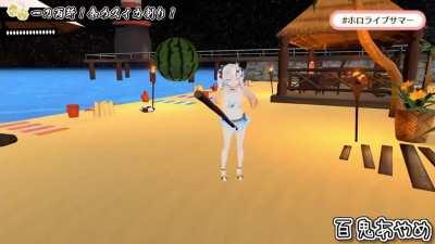 Ojou showing off her swimsuit