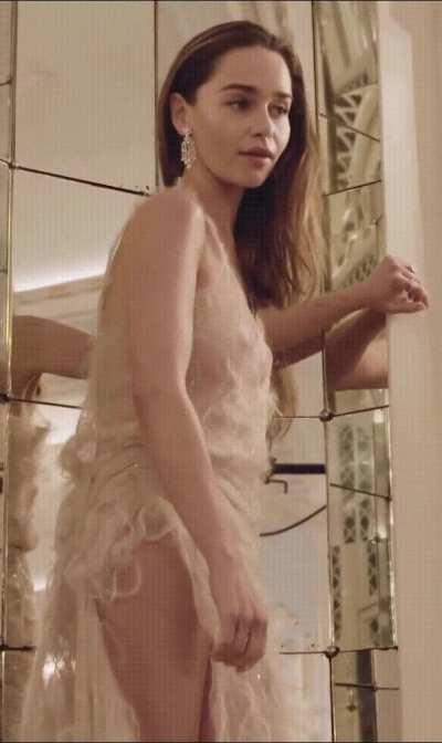 Emilia Clarke in a sheer dress