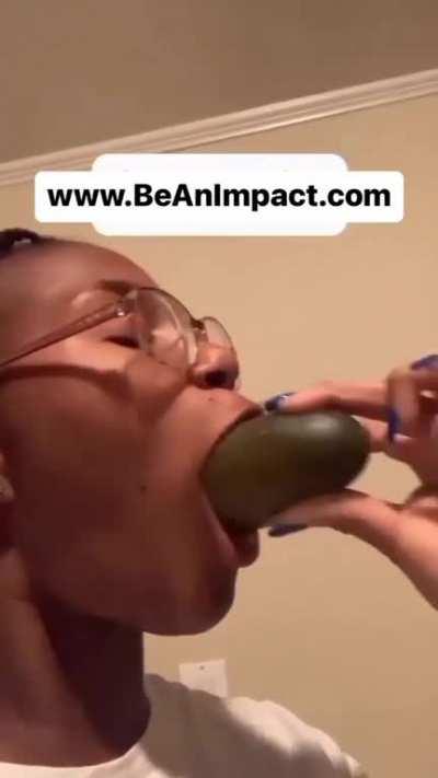 girl sucking pickle