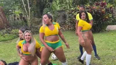 World cup orgy party with 7 girls and two big cock boys and two hot big cock trans.