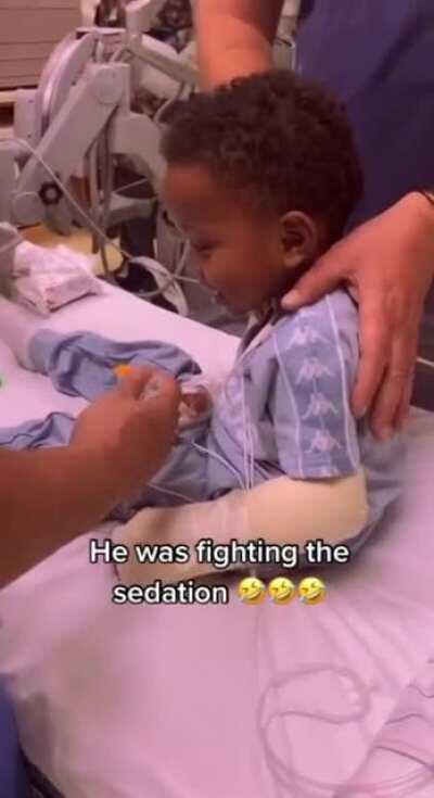 Very slowly falling over