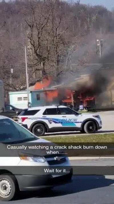 Fire trucks should have some sort of audio and visual ways of letting you know they're coming up behind you...wait.