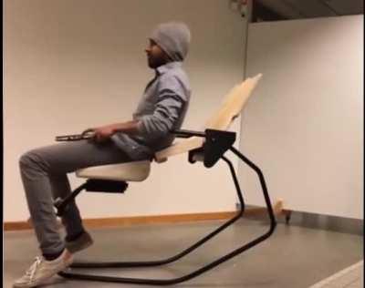 Even their own model is not comfortable with the design