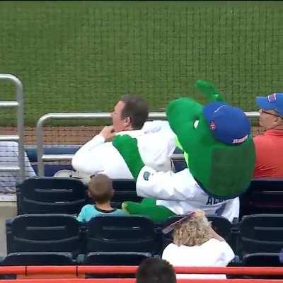 Foul Ball Seriously Wounds A Mascot.