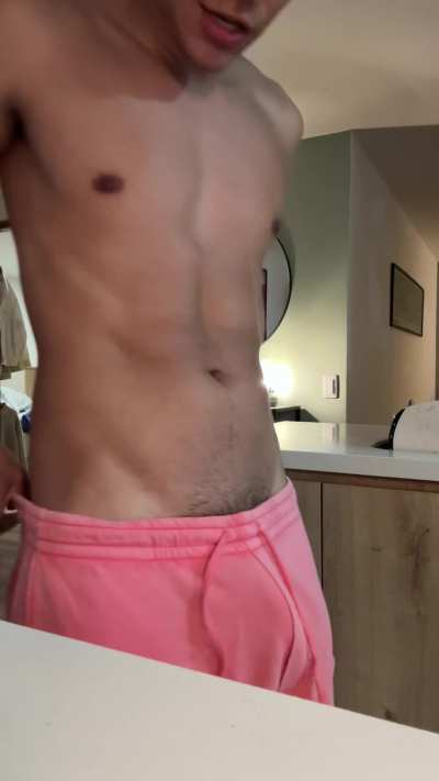 Watch my dick grow without even a touch; pure magic right here.