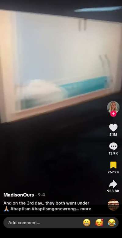 Booker getting baptized: