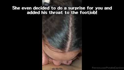 Mom rewards you with a footjob!