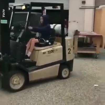 Dad Wanted his son to be a forklifter