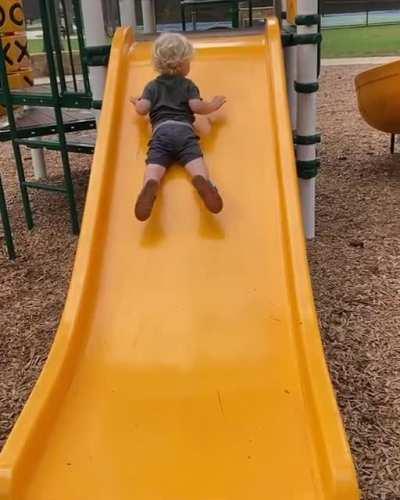 He insisted on sliding down on his belly in 80% humidity.