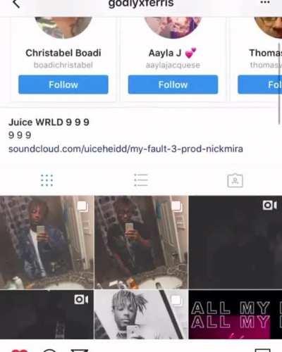 A video of juice ig before he had 1,000 followers (godlyxferris)