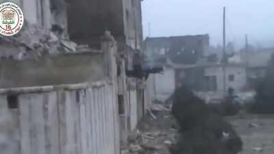 FSA fighters engage and kill two SAA soldiers during street fighting in Aleppo - 1/5/2014