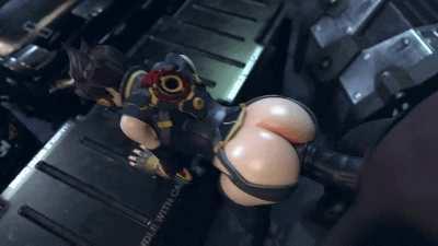 Tracer defected to Talon, leaving her days in Overwatch far behind her. In order to prove her worth to her new team, she needed to pass the initiation trial; taking the entire length of a horse cock deep inside her ass. (Rekin3D)