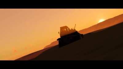 Dramatic reaction to seeing this tractor/combine harvester looking vehicle in the teaser