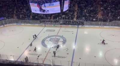 5 on 5 Line Brawl in Rangers vs Devils NHL Game Last Night