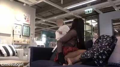 Tiny Asian Going Wild in Ikea