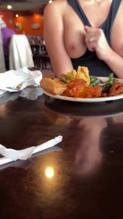 He had no idea I was playing with my nipples…