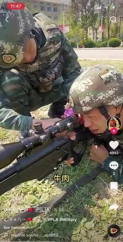 Cringe westoid snipers train with range time and simulating combat. Strong and glorious PLA snipers train by rubbing chilis and red onion in their eyes