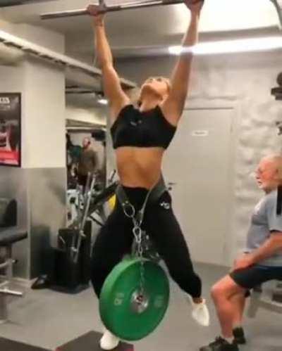 Pull ups with 20kg added (40Lbs)