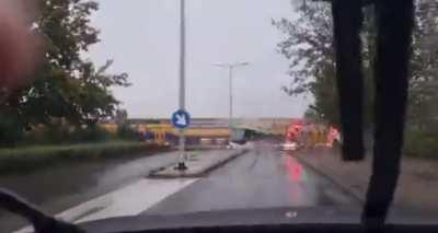 Dutch Bus got T-Boned on a railroad crossing