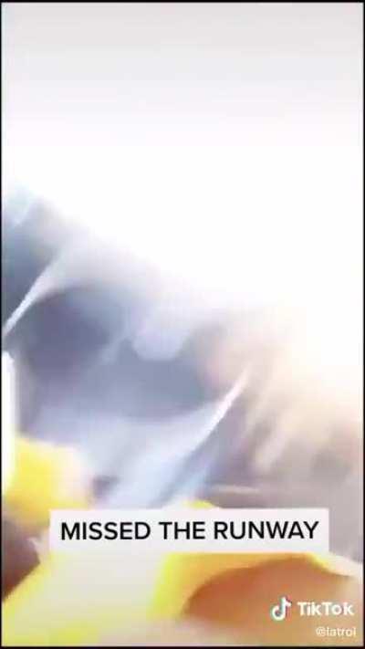 Plane lands on top of the water