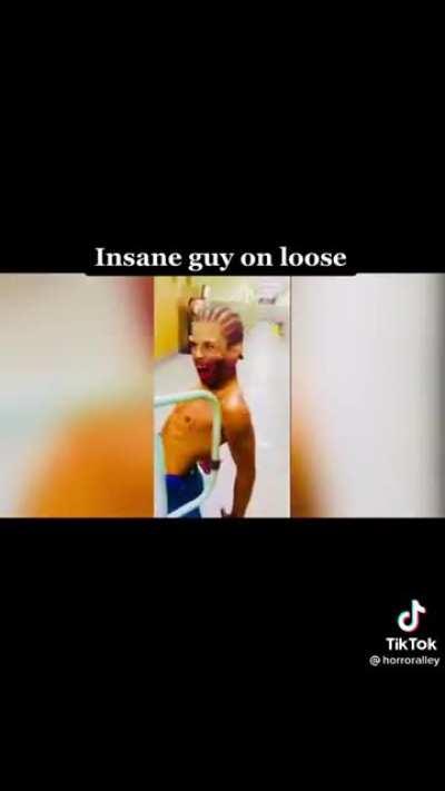 Insane man caught on camera