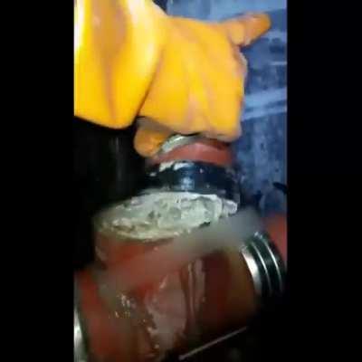 Clearing out a clogged pipe