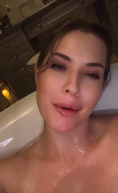 Amanda Finishes her Wine