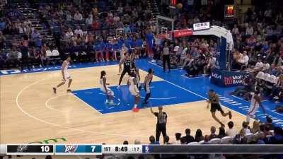 [Highlight] Lu Dort hits the 3 over Wemby's contest