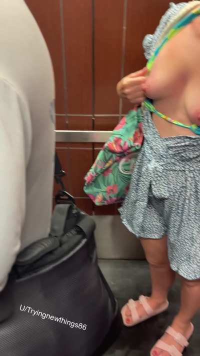 Naughty in hotel elevator