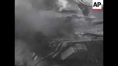 Burning Panther Ausf. G in Bastogne, 31 Dec 1944.