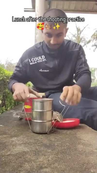 Bro made a new lunch buddy