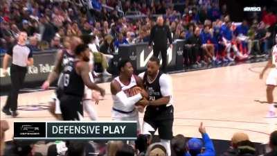[Highlight] Norman Powell and RJ Barrett having a smile-off as they're wrestling for the ball:
