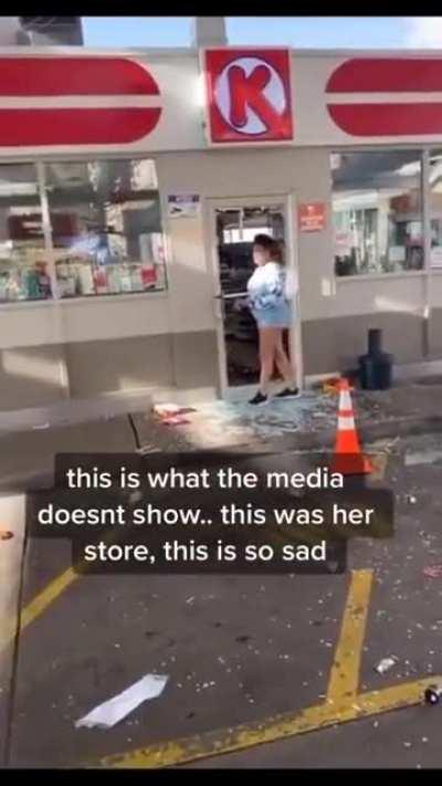 BLM protestor gets business destroyed by BLM protestors