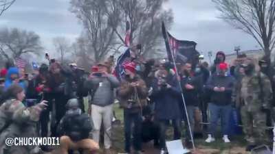 Trump idiots fighting CNN’s equipment at Capitol.