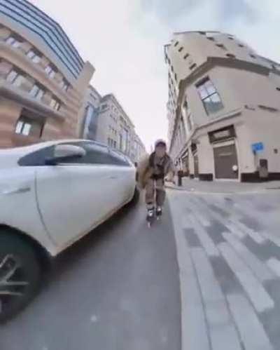 Skating carelessly in the city