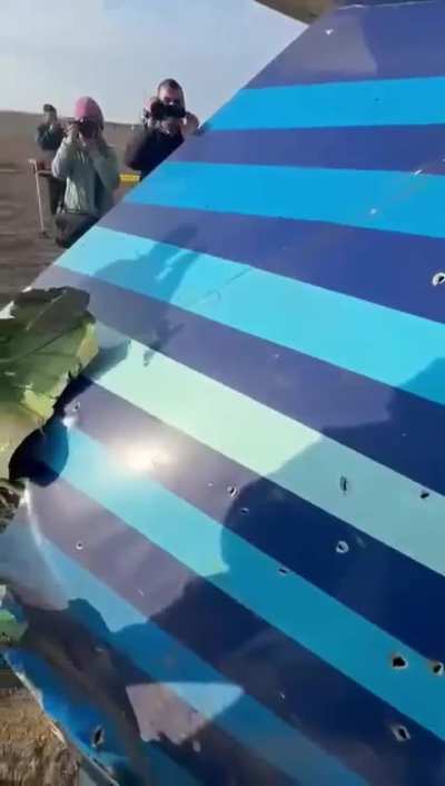 Holes in the tail of ill fated Azerbaijan Airlines Flight 8243